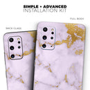 Purple Marble & Digital Gold Foil V9 - Premium Vinyl Skin Decal for Samsung Galaxy S25 Ultra, S24, S23, S22 & All Galaxy S Models