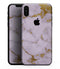 Purple Marble & Digital Gold Foil V9 - iPhone XS MAX, XS/X, 8/8+, 7/7+, 5/5S/SE Skin-Kit (All iPhones Available)