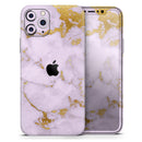 Purple Marble & Digital Gold Foil V9 - Protective Skin Wrap & Decal – Compatible with iPhone SE to iPhone 17 Pro Max (All Models)
