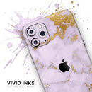 Purple Marble & Digital Gold Foil V9 - Protective Skin Wrap & Decal – Compatible with iPhone SE to iPhone 17 Pro Max (All Models)