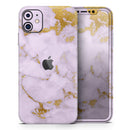 Purple Marble & Digital Gold Foil V9 - Protective Skin Wrap & Decal – Compatible with iPhone SE to iPhone 17 Pro Max (All Models)