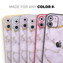 Purple Marble & Digital Gold Foil V9 - Protective Skin Wrap & Decal – Compatible with iPhone SE to iPhone 17 Pro Max (All Models)