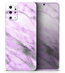 Purple Marble & Digital Silver Foil V10 2 - Premium Vinyl Skin Decal for Samsung Galaxy S25 Ultra, S24, S23, S22 & All Galaxy S Models