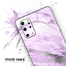 Purple Marble & Digital Silver Foil V10 2 - Premium Vinyl Skin Decal for Samsung Galaxy S25 Ultra, S24, S23, S22 & All Galaxy S Models