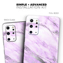 Purple Marble & Digital Silver Foil V10 2 - Premium Vinyl Skin Decal for Samsung Galaxy S25 Ultra, S24, S23, S22 & All Galaxy S Models