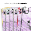 Purple Marble & Digital Silver Foil V10 2 - Protective Skin Wrap & Decal – Compatible with iPhone SE to iPhone 17 Pro Max (All Models)