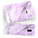 Purple Marble & Digital Silver Foil V10 - Premium Protective Decal Skin-Kit for the Apple Credit Card