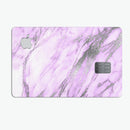 Purple Marble & Digital Silver Foil V10 - Premium Protective Decal Skin-Kit for the Apple Credit Card