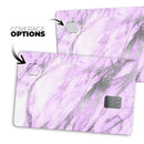 Purple Marble & Digital Silver Foil V10 - Premium Protective Decal Skin-Kit for the Apple Credit Card