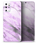 Purple Marble & Digital Silver Foil V10 - Premium Vinyl Skin Decal for Samsung Galaxy S25 Ultra, S24, S23, S22 & All Galaxy S Models