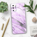 Purple Marble & Digital Silver Foil V10 - Premium Vinyl Skin Decal for Samsung Galaxy S25 Ultra, S24, S23, S22 & All Galaxy S Models