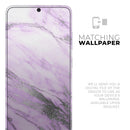 Purple Marble & Digital Silver Foil V10 - Premium Vinyl Skin Decal for Samsung Galaxy S25 Ultra, S24, S23, S22 & All Galaxy S Models