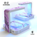 Purple Marble & Digital Silver Foil V10 UV Germicidal Sanitizing Sterilizing Wireless Smart Phone Screen Cleaner + Charging Station