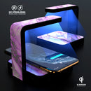 Purple Marble & Digital Silver Foil V10 UV Germicidal Sanitizing Sterilizing Wireless Smart Phone Screen Cleaner + Charging Station