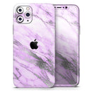 Purple Marble & Digital Silver Foil V10 - Protective Skin Wrap & Decal – Compatible with iPhone SE to iPhone 17 Pro Max (All Models)