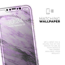 Purple Marble & Digital Silver Foil V10 - Protective Skin Wrap & Decal – Compatible with iPhone SE to iPhone 17 Pro Max (All Models)