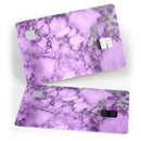 Purple Marble & Digital Silver Foil V1 - Premium Protective Decal Skin-Kit for the Apple Credit Card