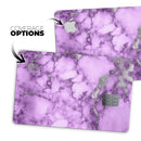 Purple Marble & Digital Silver Foil V1 - Premium Protective Decal Skin-Kit for the Apple Credit Card