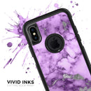 Purple Marble & Digital Silver Foil V1 - Skin Kit for the iPhone OtterBox Cases