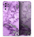 Purple Marble & Digital Silver Foil V1 - Premium Vinyl Skin Decal for Samsung Galaxy S25 Ultra, S24, S23, S22 & All Galaxy S Models