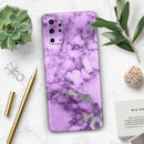 Purple Marble & Digital Silver Foil V1 - Premium Vinyl Skin Decal for Samsung Galaxy S25 Ultra, S24, S23, S22 & All Galaxy S Models