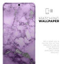 Purple Marble & Digital Silver Foil V1 - Premium Vinyl Skin Decal for Samsung Galaxy S25 Ultra, S24, S23, S22 & All Galaxy S Models