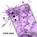 Purple Marble & Digital Silver Foil V1 - Premium Vinyl Skin Decal for Samsung Galaxy S25 Ultra, S24, S23, S22 & All Galaxy S Models
