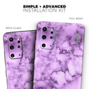 Purple Marble & Digital Silver Foil V1 - Premium Vinyl Skin Decal for Samsung Galaxy S25 Ultra, S24, S23, S22 & All Galaxy S Models