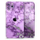 Purple Marble & Digital Silver Foil V1 - Protective Skin Wrap & Decal – Compatible with iPhone SE to iPhone 17 Pro Max (All Models)