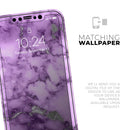 Purple Marble & Digital Silver Foil V1 - Protective Skin Wrap & Decal – Compatible with iPhone SE to iPhone 17 Pro Max (All Models)