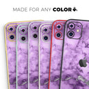 Purple Marble & Digital Silver Foil V1 - Protective Skin Wrap & Decal – Compatible with iPhone SE to iPhone 17 Pro Max (All Models)