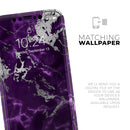 Purple Marble & Digital Silver Foil V2 2 - Protective Skin Wrap & Decal – Compatible with iPhone SE to iPhone 17 Pro Max (All Models)