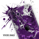 Purple Marble & Digital Silver Foil V2 2 - Protective Skin Wrap & Decal – Compatible with iPhone SE to iPhone 17 Pro Max (All Models)