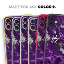 Purple Marble & Digital Silver Foil V2 2 - Protective Skin Wrap & Decal – Compatible with iPhone SE to iPhone 17 Pro Max (All Models)