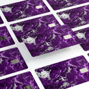 Purple Marble & Digital Silver Foil V2 - Premium Protective Decal Skin-Kit for the Apple Credit Card