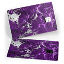 Purple Marble & Digital Silver Foil V2 - Premium Protective Decal Skin-Kit for the Apple Credit Card