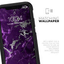 Purple Marble & Digital Silver Foil V2 - Skin Kit for the iPhone OtterBox Cases