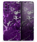 Purple Marble & Digital Silver Foil V2 - Premium Vinyl Skin Decal for Samsung Galaxy S25 Ultra, S24, S23, S22 & All Galaxy S Models