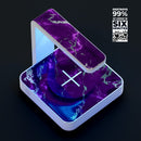 Purple Marble & Digital Silver Foil V2 UV Germicidal Sanitizing Sterilizing Wireless Smart Phone Screen Cleaner + Charging Station