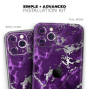 Purple Marble & Digital Silver Foil V2 - Protective Skin Wrap & Decal – Compatible with iPhone SE to iPhone 17 Pro Max (All Models)
