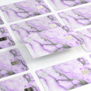 Purple Marble & Digital Silver Foil V3 - Premium Protective Decal Skin-Kit for the Apple Credit Card