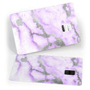 Purple Marble & Digital Silver Foil V3 - Premium Protective Decal Skin-Kit for the Apple Credit Card