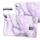 Purple Marble & Digital Silver Foil V3 - Premium Protective Decal Skin-Kit for the Apple Credit Card