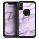 Purple Marble & Digital Silver Foil V3 - Skin Kit for the iPhone OtterBox Cases