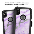 Purple Marble & Digital Silver Foil V3 - Skin Kit for the iPhone OtterBox Cases