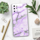 Purple Marble & Digital Silver Foil V3 - Premium Vinyl Skin Decal for Samsung Galaxy S25 Ultra, S24, S23, S22 & All Galaxy S Models