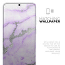 Purple Marble & Digital Silver Foil V3 - Premium Vinyl Skin Decal for Samsung Galaxy S25 Ultra, S24, S23, S22 & All Galaxy S Models