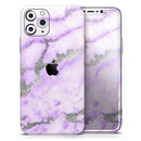 Purple Marble & Digital Silver Foil V3 - Protective Skin Wrap & Decal – Compatible with iPhone SE to iPhone 17 Pro Max (All Models)