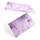 Purple Marble & Digital Silver Foil V4 - Premium Protective Decal Skin-Kit for the Apple Credit Card