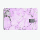 Purple Marble & Digital Silver Foil V4 - Premium Protective Decal Skin-Kit for the Apple Credit Card